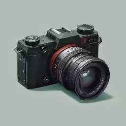 the lei leif camera with a lens attached