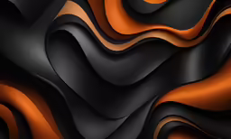 an artistic black and orange background with wavy designs