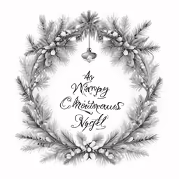 a merry christmas card featuring pineconis and an ornament