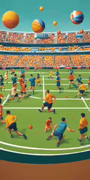 a big group of people playing ball in a big room,a crowd of men on a tennis court with balls