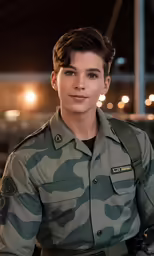 a person in a uniform with a flashlight