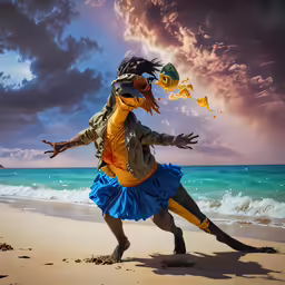 a man on the beach throwing a kite