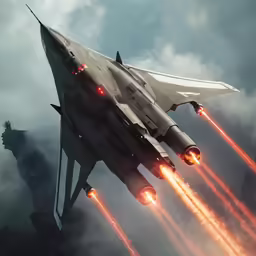 a fighter jet launching from the ground