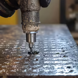 the drill bit in the drill has been cut off