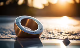 a stereo sitting on the ground with the sun shining through it