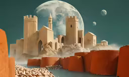 some kind of structure with large buildings near by