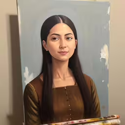 a painting of a woman