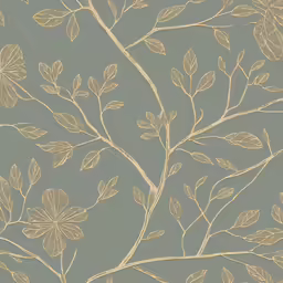 a wallpaper that has been drawn with gold leaf design