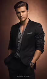 a male model in a suit and shirt