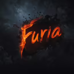 orange flamed font on a black background