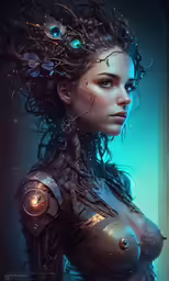 the beautiful girl in steampunk, and headpiece