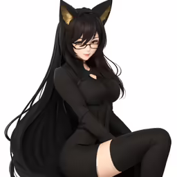 a beautiful young woman in catsuits sitting down