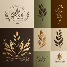 a group of logos of leaf designs
