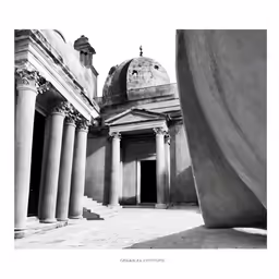 an architectural photograph of some historic buildings