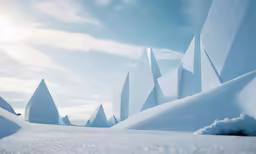 a bunch of white buildings that are covered in snow