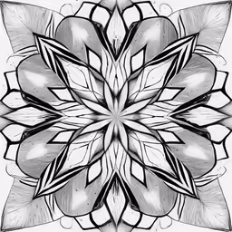 the white and black flower is a stylized pattern