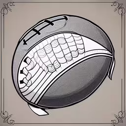 a drawing of an american football being drawn,a drawing of a football with an image of the ball on it,an illustration of a football with the team