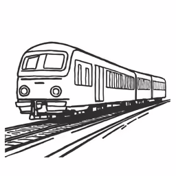 a drawing of a train is shown on the rails