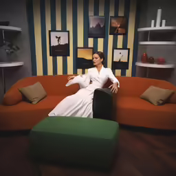 an image of a woman that is sitting on a couch