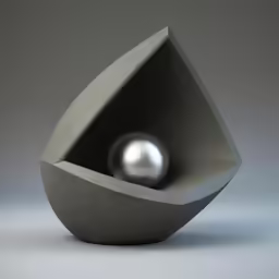 an artistic object with gray background and light