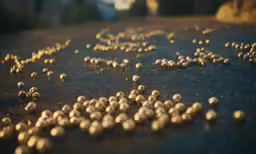 a lot of pearls are in the middle of the road