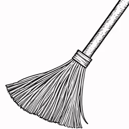 a broom is standing upright in the air
