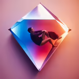 the woman is jumping off the top of the object