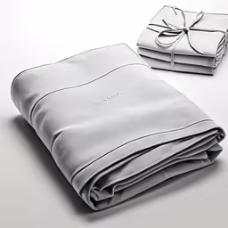 an image of a folded blanket with a bow on it