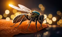 an image of a fly with blue spots on its wings