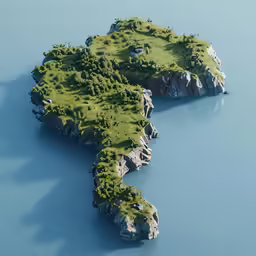 an image of an island in the middle of the ocean