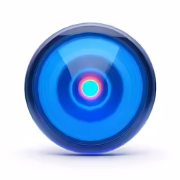 an abstract blue object that looks like it has a spiral design on it