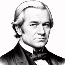 a black and white portrait of john lincoln