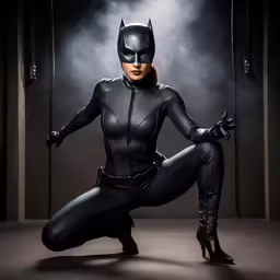 a girl dressed in black posing with her hands on her hips