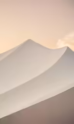 a landscape with a large white mountain