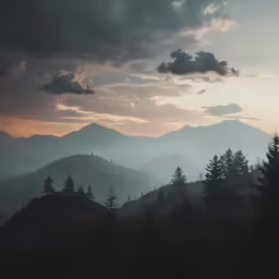 a scenic view of the mountains and forest