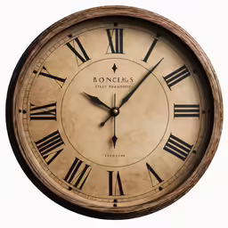 an old clock has roman numerals on it