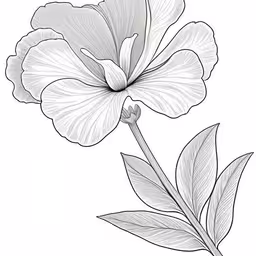 two flowers are sitting side by side in black and white,a white flower on a stem