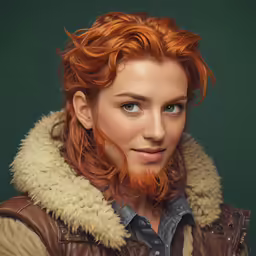 the red headed girl has a very long face