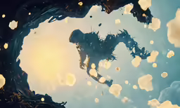 the man is floating on a body of water