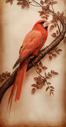 this painting has been placed on top of a tree