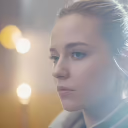 a beautiful young woman in a high ponytail