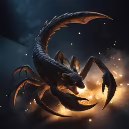 a dragon with fiery eyes standing over a fire