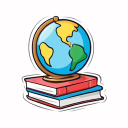 an image of a globe on books