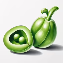 a picture of a green pepper on a white background