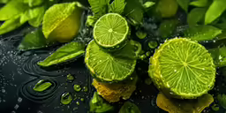 a bunch of limes that have been partially peeled