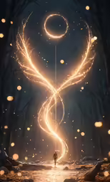 a person with their back to the camera and an arrow is in the air
