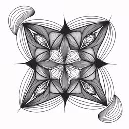 black and white star pattern with waves