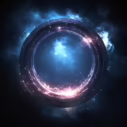a circular image made with many stars and light