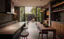 this is a photo of an interior view of a kitchen