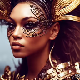 a close up of a woman with dragon wings and makeup